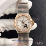 V6 Factory Omega Constellation Co-Axial 27mm Mother Of Pearl Diamond Ladies Watch - 8250 Automatic